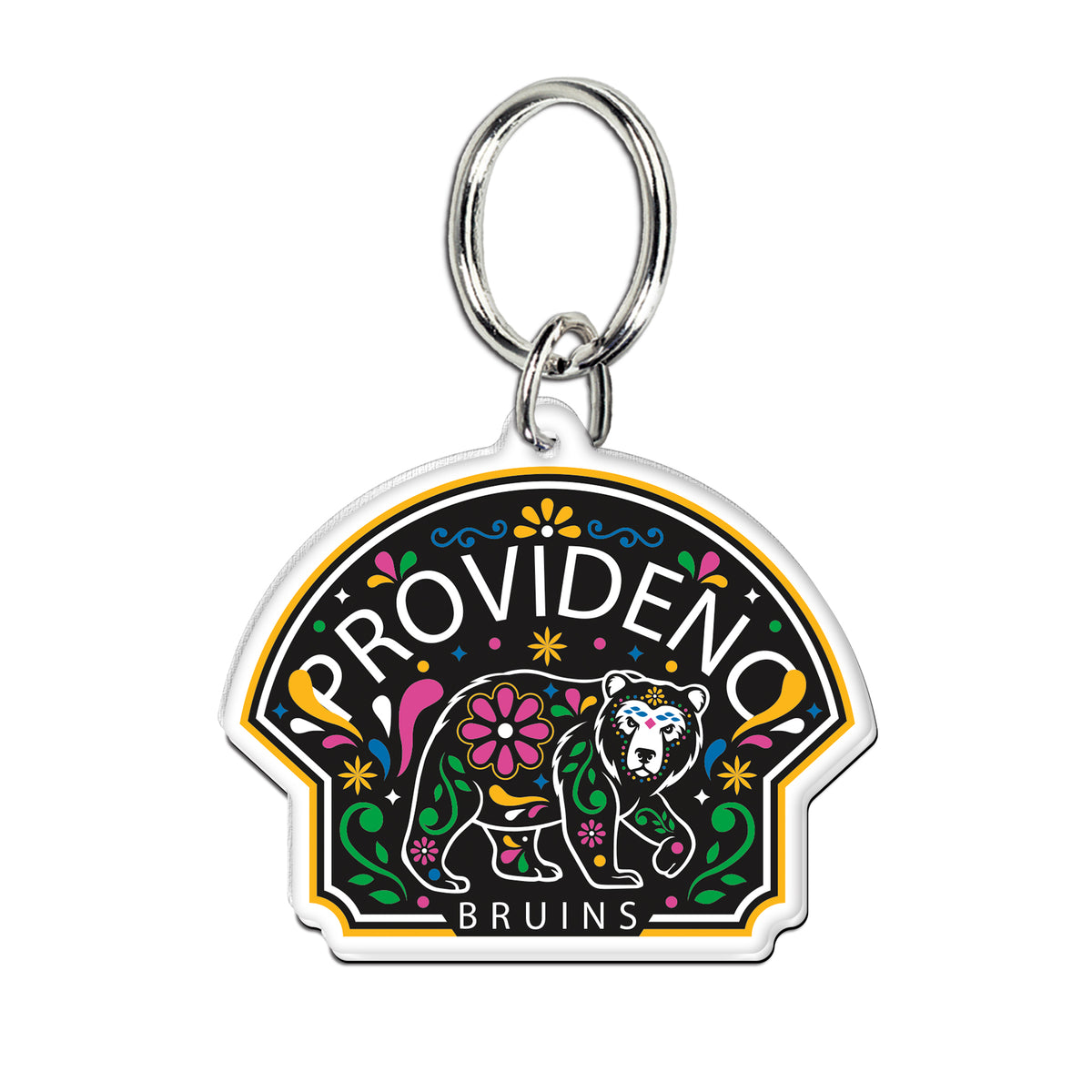 El Dia De Los Muertos Walking Bear Acrylic Keychain