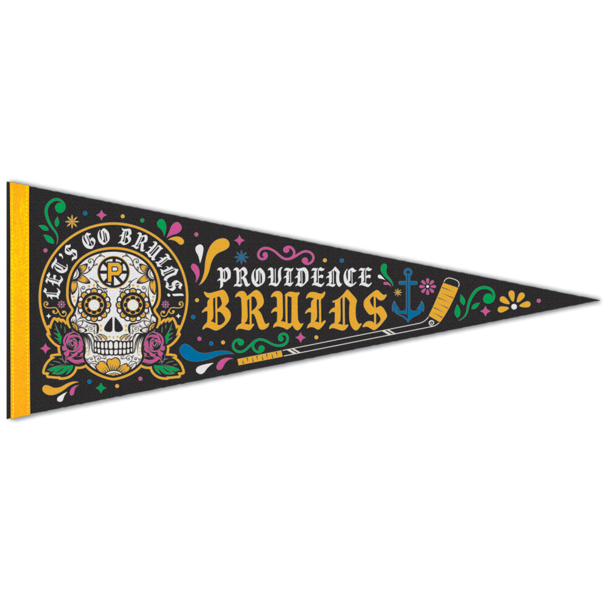 El Dia De Los Muertos Sugar Skull Roll-Up Pennant