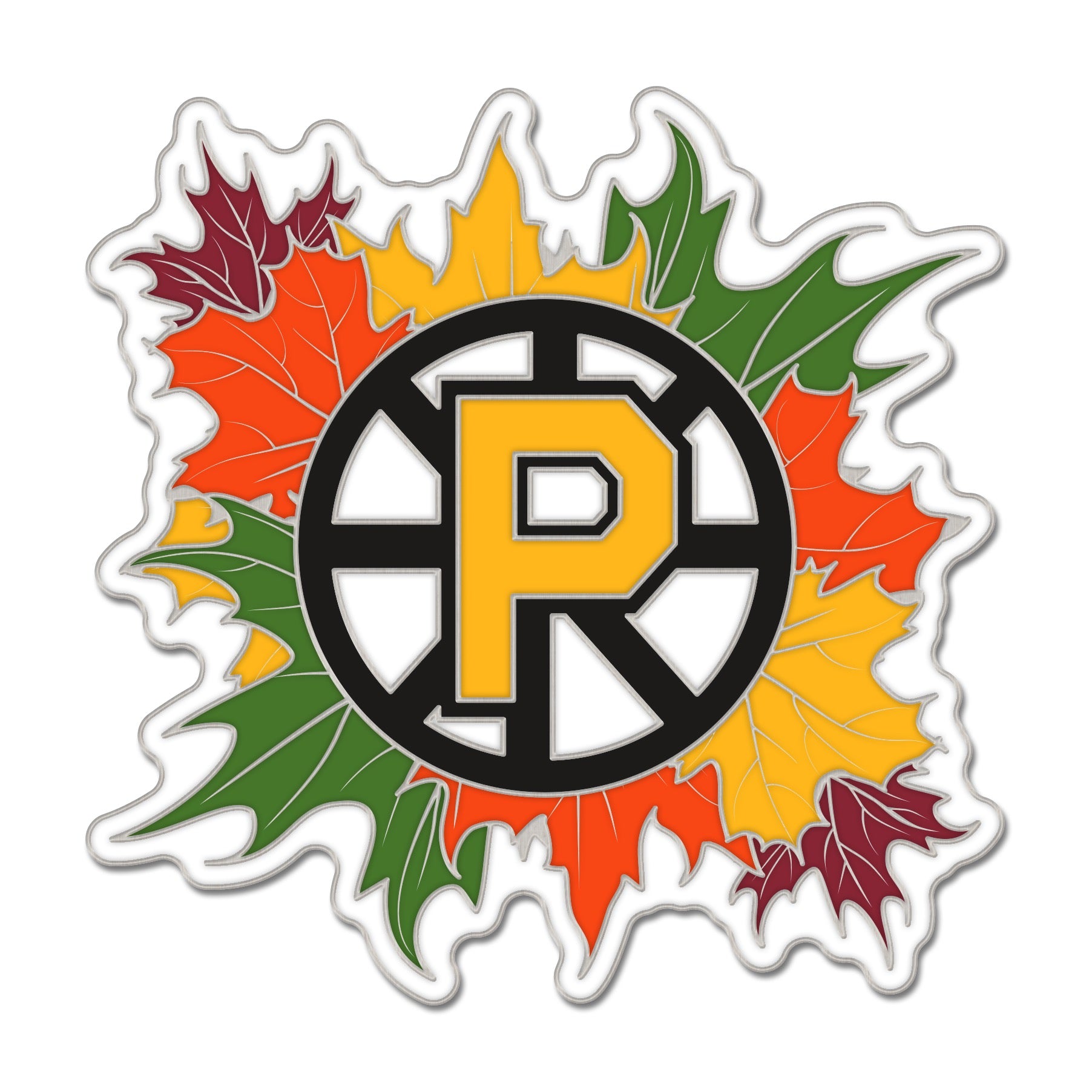 Autumn Spoked P Lapel Pin