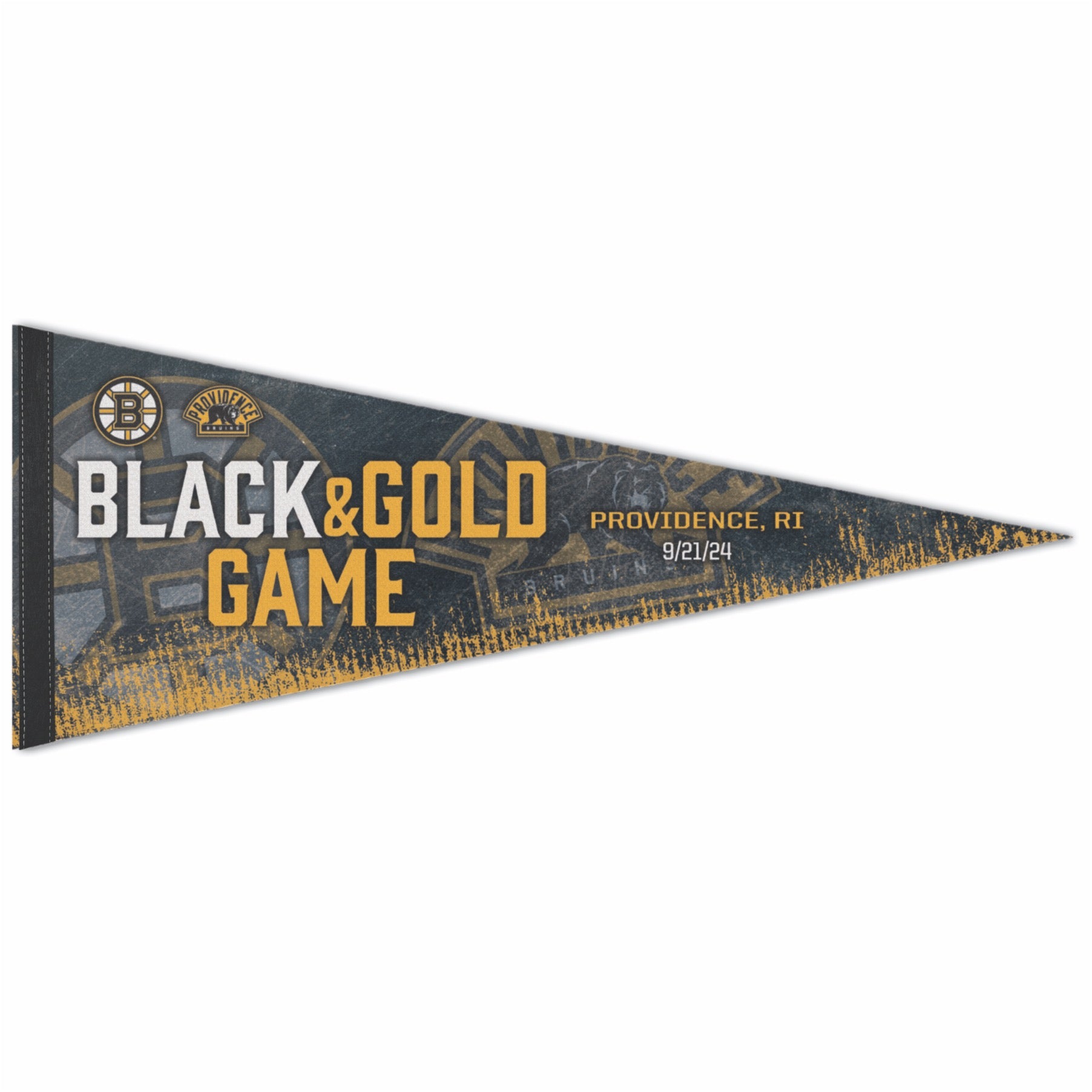 Black & Gold Game Roll-Up Pennant