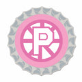 Pink Spoked P Bottle Cap Lapel Pin